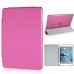 Separate Piece Tri-Fold PU Leather Flip Smart Cover PC Clear Back Stand Smart Case  For iPad Mini 4 - Pink