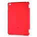 Separate Piece Tri-Fold PU Leather Flip Smart Cover PC Clear Back Stand Smart Case  For iPad Mini 4 - Red