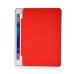 Separate Piece Tri-Fold PU Leather Flip Smart Cover PC Clear Back Stand Smart Case  For iPad Mini 4 - Red