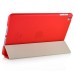 Separate Piece Tri-Fold PU Leather Flip Smart Cover PC Clear Back Stand Smart Case  For iPad Mini 4 - Red