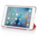 Separate Piece Tri-Fold PU Leather Flip Smart Cover PC Clear Back Stand Smart Case  For iPad Mini 4 - Red