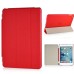 Separate Piece Tri-Fold PU Leather Flip Smart Cover PC Clear Back Stand Smart Case  For iPad Mini 4 - Red