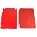 Separate Piece Tri-Fold PU Leather Flip Smart Cover PC Clear Back Stand Smart Case  For iPad Mini 4 - Red