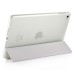 Separate Piece Tri-Fold PU Leather Flip Smart Cover PC Clear Back Stand Smart Case  For iPad Mini 4 - White