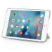 Separate Piece Tri-Fold PU Leather Flip Smart Cover PC Clear Back Stand Smart Case  For iPad Mini 4 - White