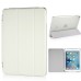 Separate Piece Tri-Fold PU Leather Flip Smart Cover PC Clear Back Stand Smart Case  For iPad Mini 4 - White