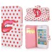 Sexy Red Lips Built-in Wallet Leather Case Cover for iPhone 4/4S