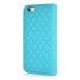 Sheepskin Camellia Rhinestone Magnetic Snap PU Leather Folio Stand Case With Card Slots For iPhone 6 4.7 inch - Light Blue