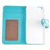 Sheepskin Camellia Rhinestone Magnetic Snap PU Leather Folio Stand Case With Card Slots For iPhone 6 4.7 inch - Light Blue