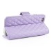 Sheepskin Camellia Rhinestone Magnetic Snap PU Leather Folio Stand Case With Card Slots For iPhone 6 4.7 inch - Light Purple