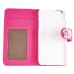 Sheepskin Camellia Rhinestone Magnetic Snap PU Leather Folio Stand Case With Card Slots For iPhone 6 4.7 inch - Magenta