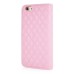 Sheepskin Camellia Rhinestone Magnetic Snap PU Leather Folio Stand Case With Card Slots For iPhone 6 4.7 inch - Pink