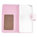 Sheepskin Camellia Rhinestone Magnetic Snap PU Leather Folio Stand Case With Card Slots For iPhone 6 4.7 inch - Pink