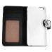 Sheepskin Camellia Rhinestone Magnetic Snap PU Leather Folio Stand Case With Card Slots For iPhone 6 Plus - Black