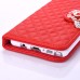 Sheepskin Camellia Rhinestone Pendant Magnetic Snap PU Leather Case With Card Slots for Samsung Galaxy Note 7 - Red