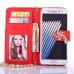 Sheepskin Camellia Rhinestone Pendant  Pearl Chain Magnetic Snap PU Leather Case for Samsung Galaxy Note 7 - Red