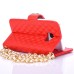 Sheepskin Camellia Rhinestone Pendant  Pearl Chain Magnetic Snap PU Leather Case for Samsung Galaxy Note 7 - Red