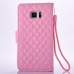 Sheepskin Elegant Flower Magnetic Snap PU Leather Folio Case With Card Slots For Samsung Galaxy Note 7 - Pink