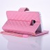 Sheepskin Elegant Flower Magnetic Snap PU Leather Folio Case With Card Slots For Samsung Galaxy Note 7 - Pink