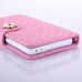 Sheepskin Elegant Flower Magnetic Snap PU Leather Folio Case With Card Slots For Samsung Galaxy Note 7 - Pink