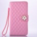 Sheepskin Elegant Flower Magnetic Snap PU Leather Folio Case With Card Slots For Samsung Galaxy Note 7 - Pink