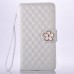 Sheepskin Elegant Flower Magnetic Snap PU Leather Folio Case With Card Slots For Samsung Galaxy Note 7 - White