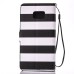 Sheepskin Stripe Anchor Magnetic Snap PU Leather Case for Samsung Galaxy Note 7 - Black