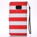 Sheepskin Stripe Anchor Magnetic Snap PU Leather Case for Samsung Galaxy Note 7 - Red