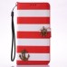 Sheepskin Stripe Anchor Magnetic Snap PU Leather Case for Samsung Galaxy Note 7 - Red