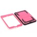 Shell 2 in 1 Hybrid Plastic And TPU Kickstand Defender Case For iPad Mini 4 - Magenta And Black