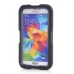 Shock Proof Silicone And PC Stand Back Case With Touch Through Screen Protector For Samsung Galaxy S5 G900 - Black