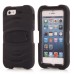 Shock Proof Silicone And PC Stand Back Case With Touch Through Screen Protector For iPhone 5 iPhone 5s - Black