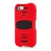 Shock Proof Silicone And PC Stand Back Case With Touch Through Screen Protector For iPhone 5 iPhone 5s - Red