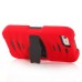 Shock Proof Silicone And PC Stand Back Case With Touch Through Screen Protector For iPhone 5 iPhone 5s - Red