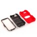 Shock Proof Silicone And PC Stand Back Case With Touch Through Screen Protector For iPhone 5 iPhone 5s - Red