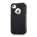 Shockproof Hybrid Plastic and TPU Protective Back Case For iPhone 4 iPhone 4s- Black