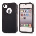 Shockproof Hybrid Plastic and TPU Protective Back Case For iPhone 4 iPhone 4s- Black