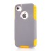 Shockproof Hybrid Plastic and TPU Protective Back Case For iPhone 4 iPhone 4s- Grey And Yellow