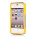 Shockproof Hybrid Plastic and TPU Protective Back Case For iPhone 4 iPhone 4s- Grey And Yellow