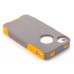 Shockproof Hybrid Plastic and TPU Protective Back Case For iPhone 4 iPhone 4s- Grey And Yellow