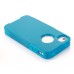 Shockproof Hybrid Plastic and TPU Protective Back Case For iPhone 4 iPhone 4s - Turquoise