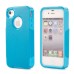 Shockproof Hybrid Plastic and TPU Protective Back Case For iPhone 4 iPhone 4s - Turquoise