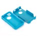 Shockproof Hybrid Plastic and TPU Protective Back Case For iPhone 4 iPhone 4s - Turquoise