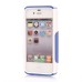 Shockproof Hybrid Plastic and TPU Protective Back Case For iPhone 4 iPhone 4s- White And Blue