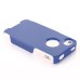 Shockproof Hybrid Plastic and TPU Protective Back Case For iPhone 4 iPhone 4s- White And Blue