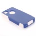 Shockproof Hybrid Plastic and TPU Protective Back Case For iPhone 4 iPhone 4s- White And Blue