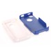 Shockproof Hybrid Plastic and TPU Protective Back Case For iPhone 4 iPhone 4s- White And Blue