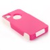 Shockproof Hybrid Plastic and TPU Protective Back Case For iPhone 4 iPhone 4s- White And Magenta