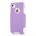 Shockproof Hybrid Plastic and TPU Protective Back Case For iPhone 4 iPhone 4s- White And Purple