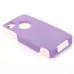 Shockproof Hybrid Plastic and TPU Protective Back Case For iPhone 4 iPhone 4s- White And Purple